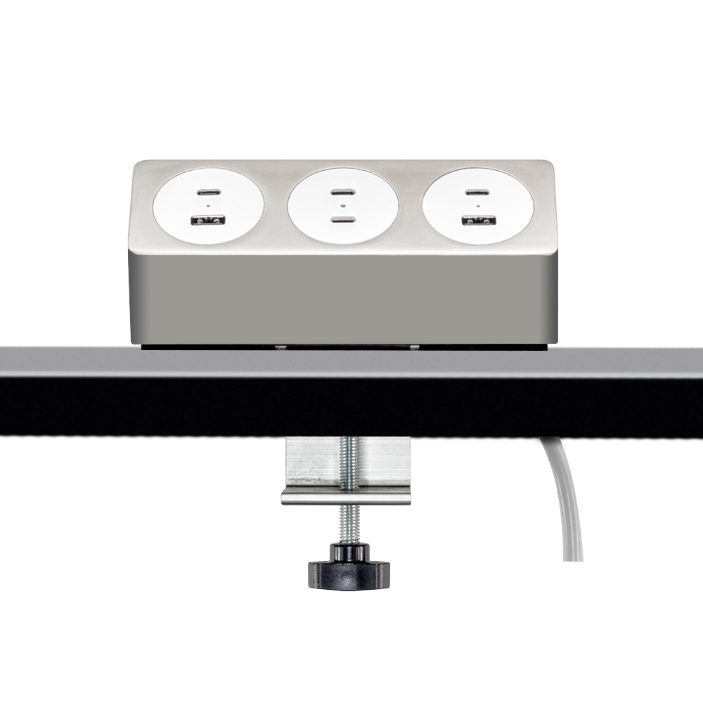 LINKQNET 6-PORT USB METAL CLAMP-ON DESKTOP CHARGING STATION