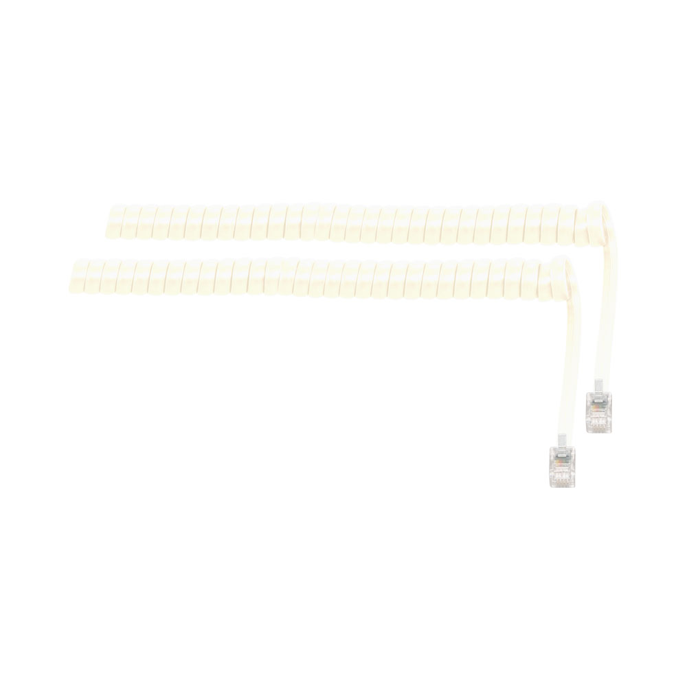 RJ9 CURLY TELEPHONE CABLE-CREAM