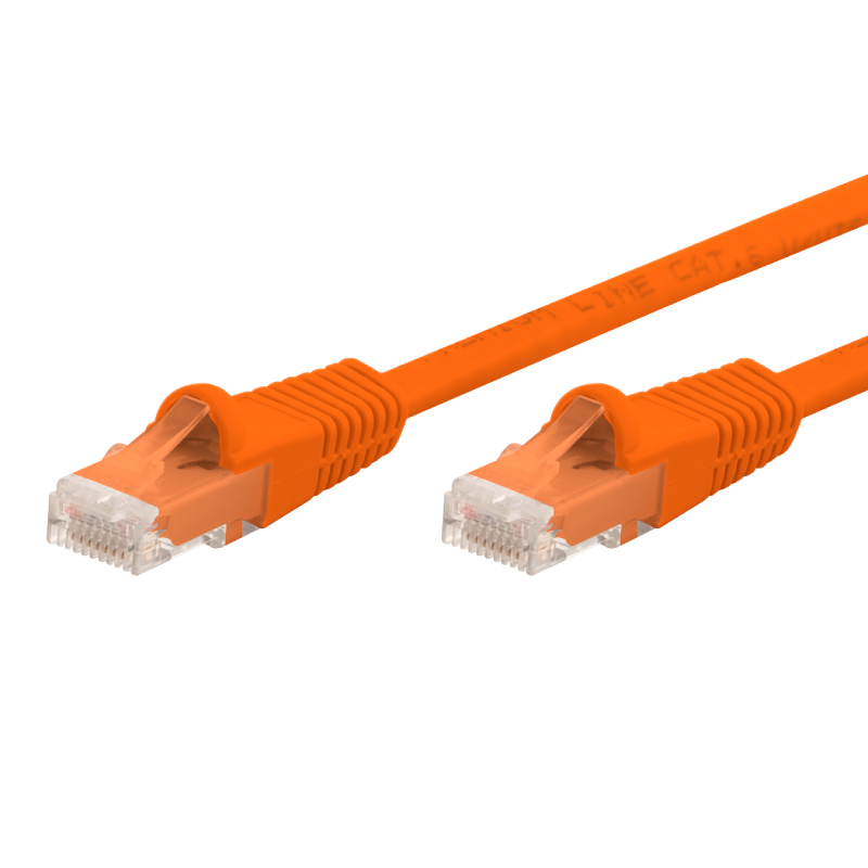 7M CAT6 MOULDED FLYLEAD - ORANGE