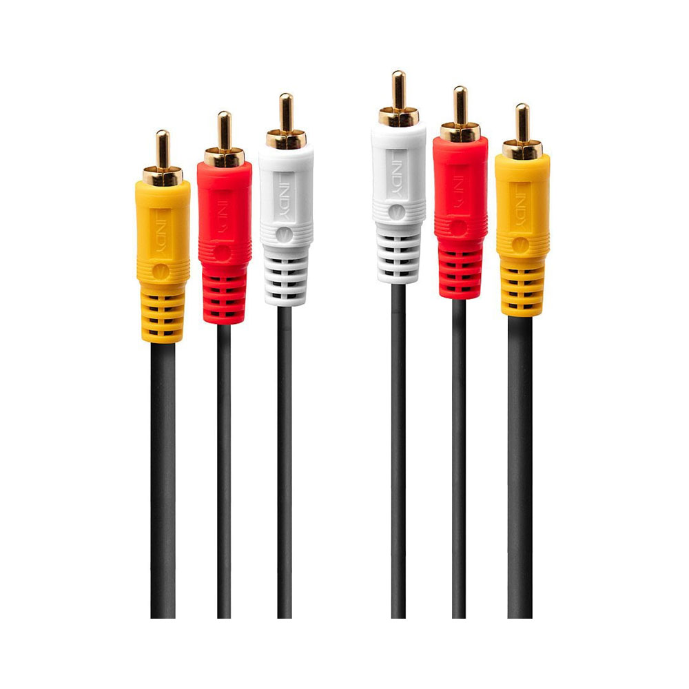 LINDY 3XRCA PREMIUM AUDIO, VIDEO 1M PLUG (35690)
