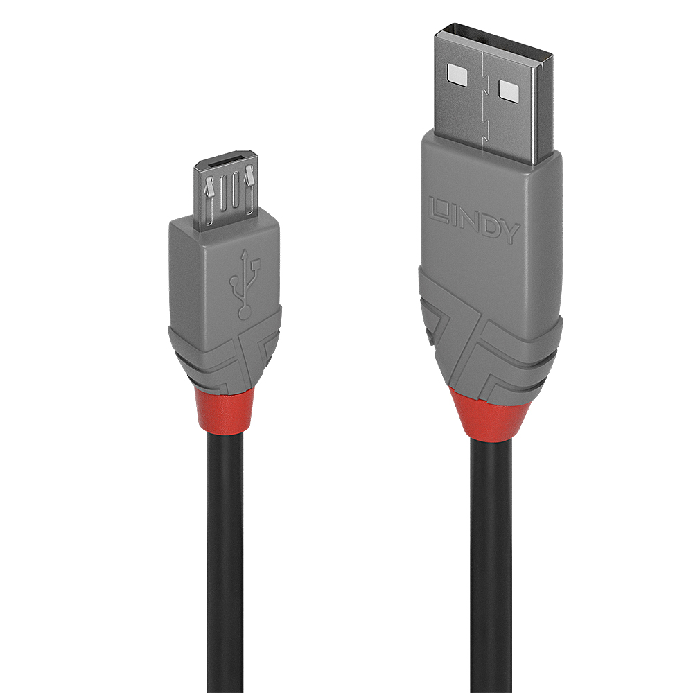 LINDY 0.5M USB2.0 AM TO MICRO-B CBL ANTHRA (36731)