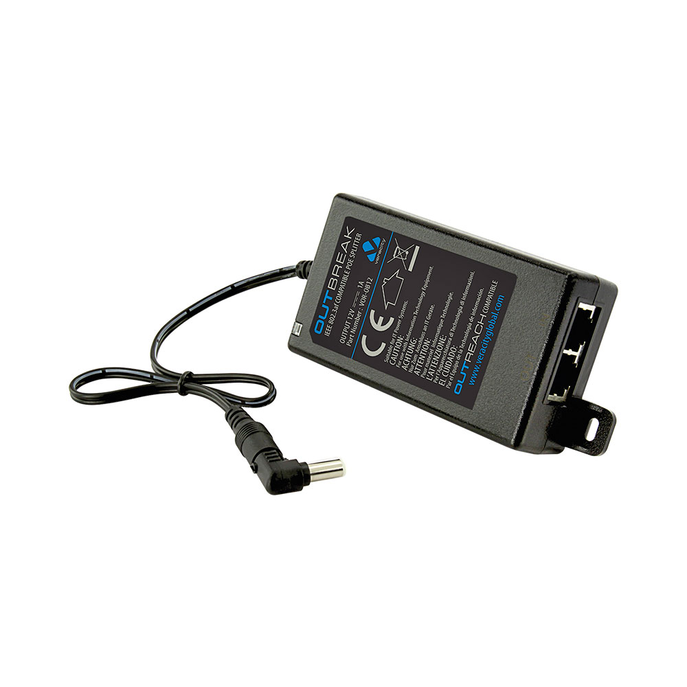 VERACITY VER-VOR-OB12 POE SPLITTER (NETWORK PASS THROUGH AND 12V DC)